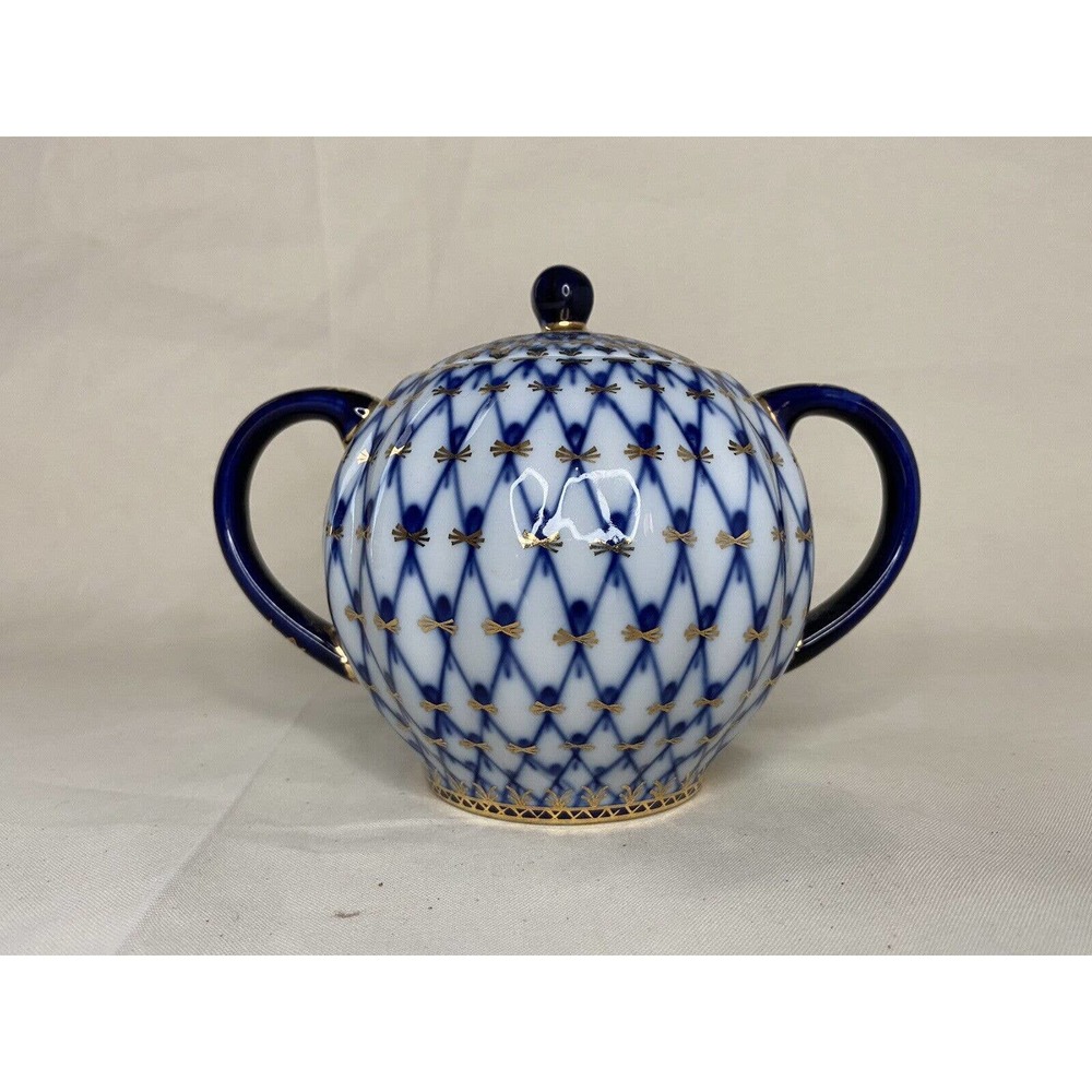 Russian Imperial Lomonosov Porcelain SUGAR Pot St.Petersburg EXCELLENT COND.